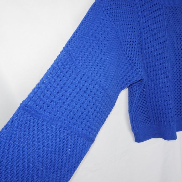 MOTH Anthropologie Blue Open Knit Reese Wide Sleeve Sweater - Picture 3 of 4